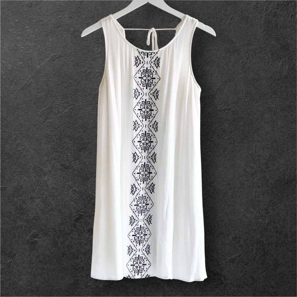 My Michelle Women's Above The Knee Sleeveless Printed Dress Beachwear Size L